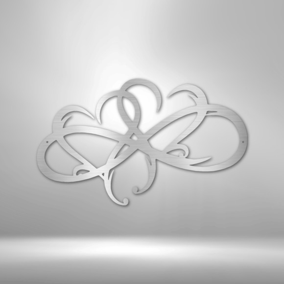 New Infinity Hearts Steel Sign Laser Cut Powder Coated Home & Office Metal Wall